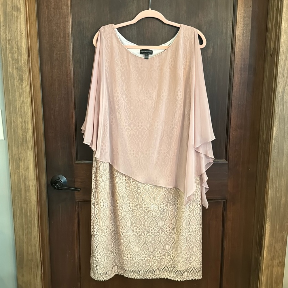 Connected Apparel Lace with Chiffon overlay top